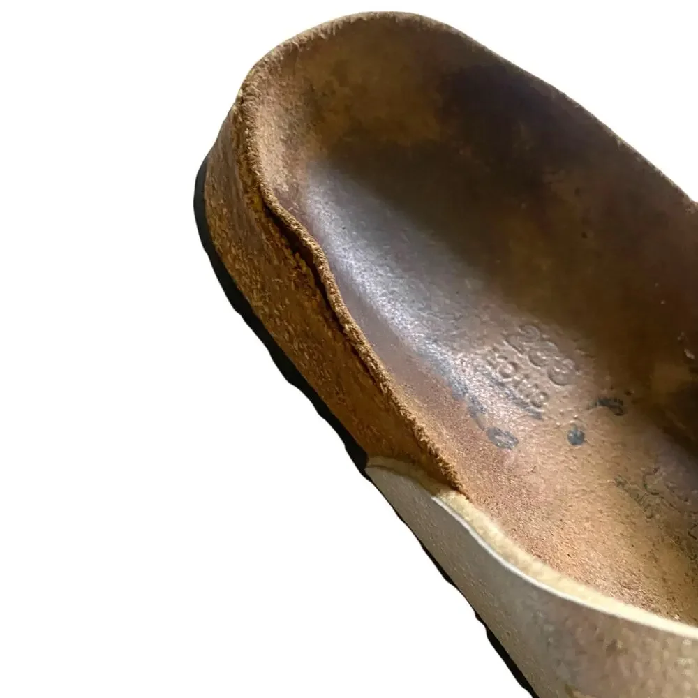 Birkenstock Birkis Size 41 US 10 Silver Moorea Granada Rhinestones 2 Strap